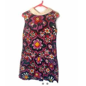 Vintage floral 60s collared and tie dress